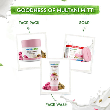 Mamaearth Multani Mitti Moisturizing Lotion Soap with Multani Mitti & Rose for Oil Control & Acne 125g x 8 (Pack of 8) | Benefits of Lotion in a Soap |Deeply Cleanses & Moisturizes |Grade 1 Acne Soap